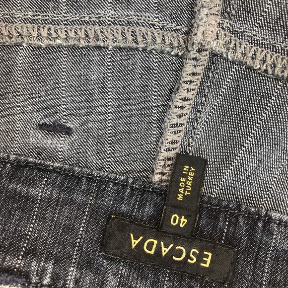 VINTAGE Escada Dark Pinstripe Bootcut Jeans Sz 40 - Picture 5 of 8